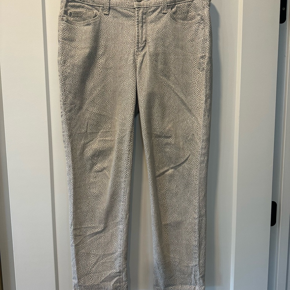NYDJ Greige pebble print jean ankle pant